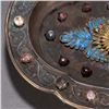 Image 4 : Silver-Gilded Plate Inlaid with Tourmaline and Cloisonné Enamel