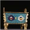 Image 4 : Cloisonné Enamel Incense Burner with Lingzhi and Floral Motifs