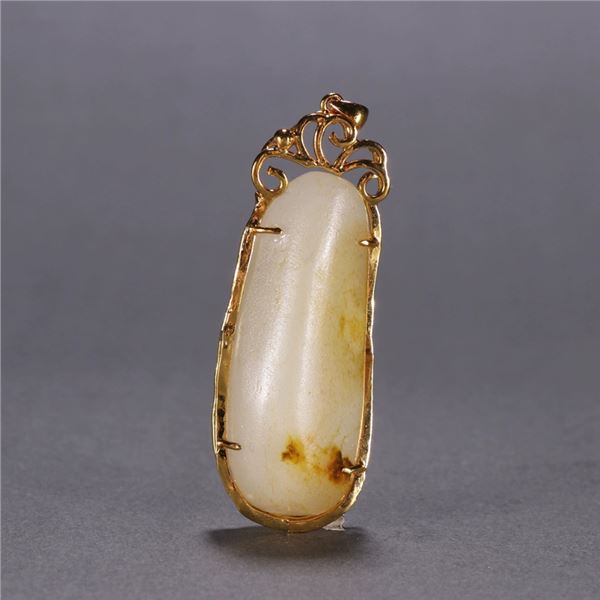 Jade Pendant with Gold Encasing