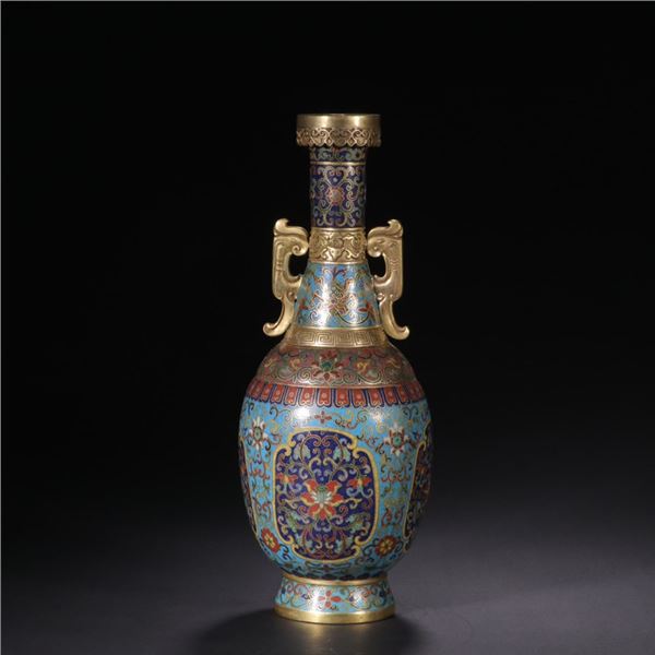 Cloisonné Enamel Double-Handled Vase