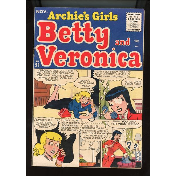Archie's Girls Betty and Veronica #21 (Nov 1955, Archie Comics)