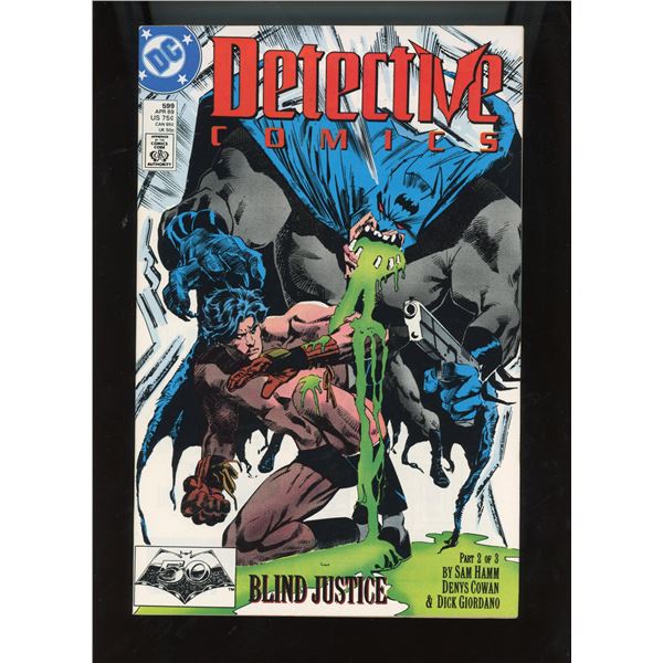 Detective Comics #599 (DC, 1989) Blind Justice Pt 2 - Batman 50th Anniv.