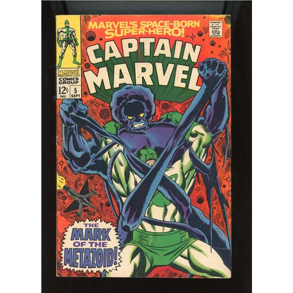 Captain Marvel #5 (Sept 1968, Marvel Comics Group) - The Mark of the Metazoid!