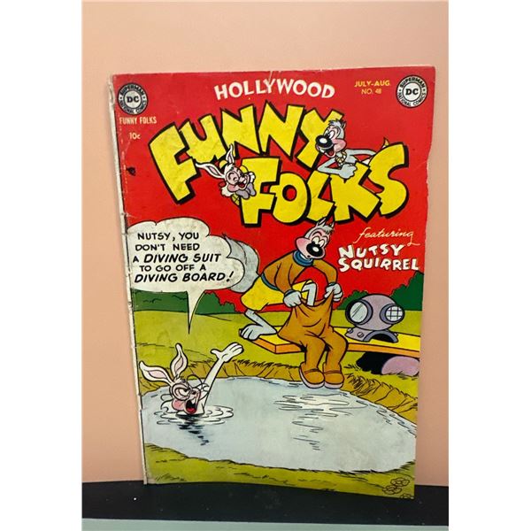 Hollywood Funny Folks #48 (DC, 1952) Nutsy Squirrel, Yogi Berra Wheaties Ad