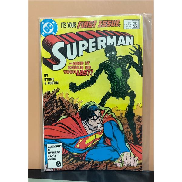 Superman #1 (1987) DC Comics - Post-Crisis 1st Issue - Byrne & Austin