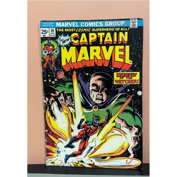 Captain Marvel #36 (Marvel, 1975) Wrath of the Watcher! Comic Book