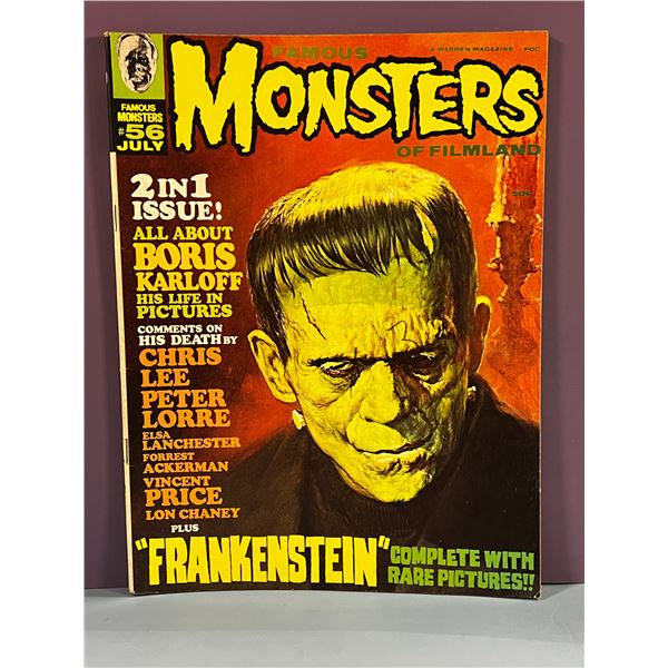 Famous Monsters of Filmland #56 July 1969 Frankenstein Boris Karloff Cvr