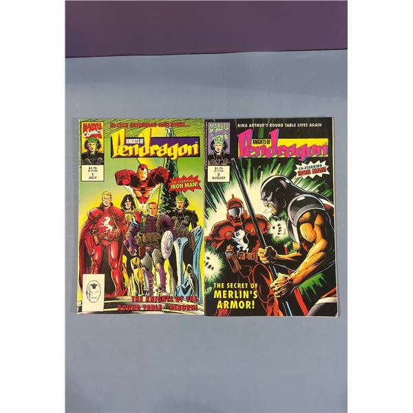 Marvel Comics Knights of Pendragon #1 (July 1990) & #2 (August 1990) Lot