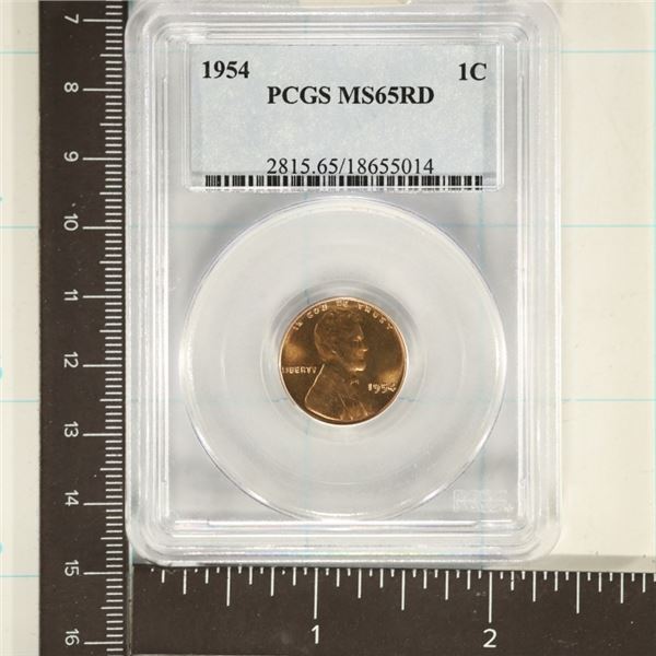 1954 LINCOLN WHEAT CENT PCGS MS65RD