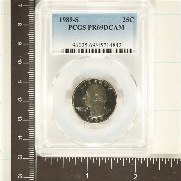1989-S WASHINGTON QUARTER PCGS PR69 DCAM