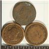 Image 1 : 1822, 1853 & 1848 US LARGE CENTS, DAMAGED.