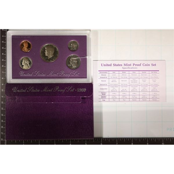 1989 US PROOF SET (WITH BOX) & WITH CERTIFICATE