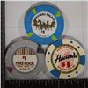 Image 1 : 3-$1 PLASTIC CASINO GAMING TOKENS: CAESARS PALACE,