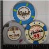 Image 2 : 3-$1 PLASTIC CASINO GAMING TOKENS: CAESARS PALACE,