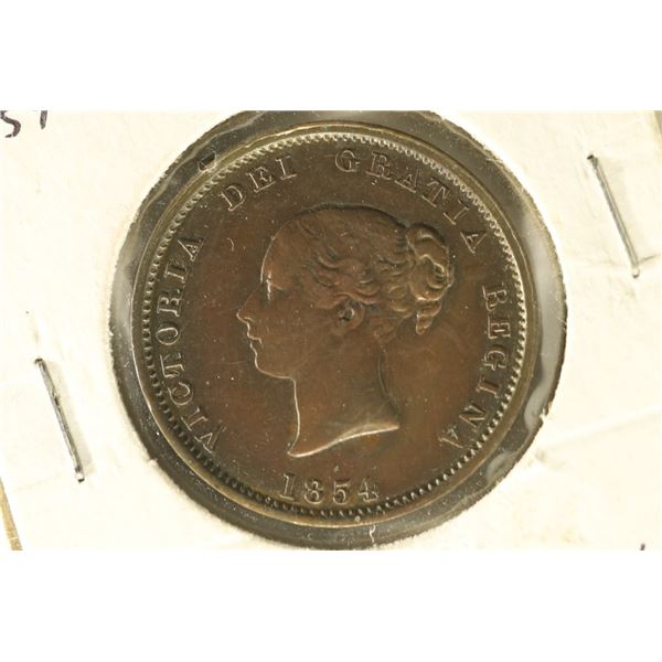 1854 NEW BRUNSWICK UNC HALF PENNY
