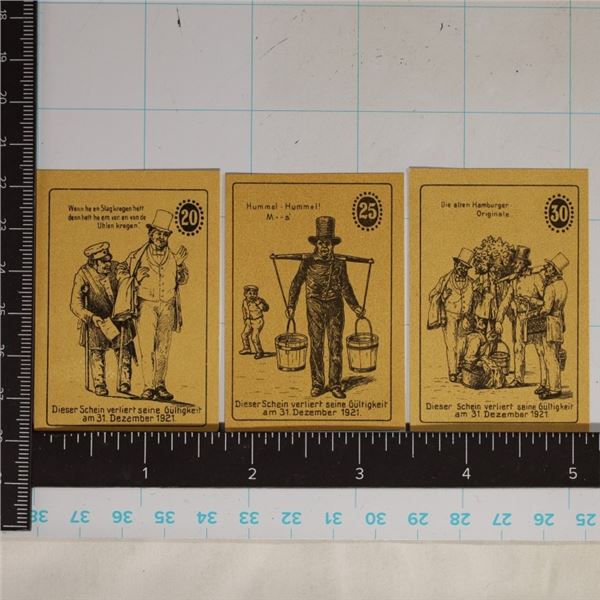 HAMBURG GERMANY CRISP UNC 20,25 & 30 PFENNIGS