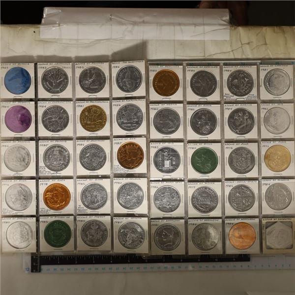 40 ASSORTED ALIMINUM MARDI GRAS TOKENS: KREWE OF