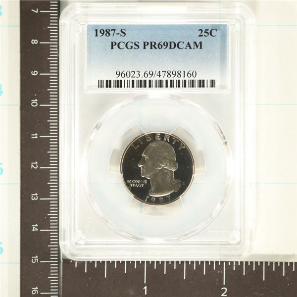 1987-S WASHINGTON QUARTER PCGS PR69 DCAM