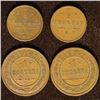 Image 1 : 4 RUSSIAN COPPER COINS: 2-1912 HALF KOPEK & 2-1915