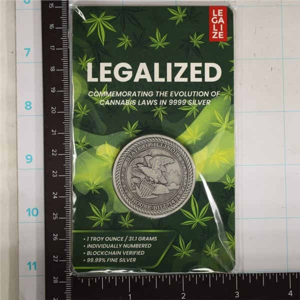 1 TROY OZ .999 FINE SILVER STATE OF ILLINOIS POT