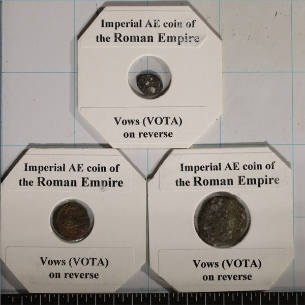 3 VOWS(VOTA) IMPERIAL PROMISES ROMAN ANCIENT COINS