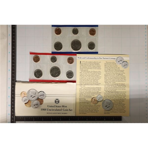 1988 US MINT SET (UNC) P/D (WITH ENVELOPE) AND