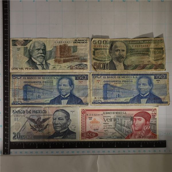 6-MEXICO BILLS: 2001 POLYMER 20 PESOS, 1976- 2O