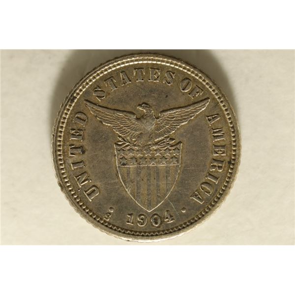 SEMI-KEY 1904-S US PHILIPINNES XF/AU SILVER 10