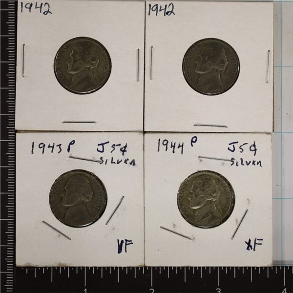 1942-S, 1942-P, 1943-P & 1944-P JEFFERSON 35%