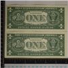 Image 2 : 2-CRISP UNC US $1 SILVER CERTIFICATES BLUE SEALS