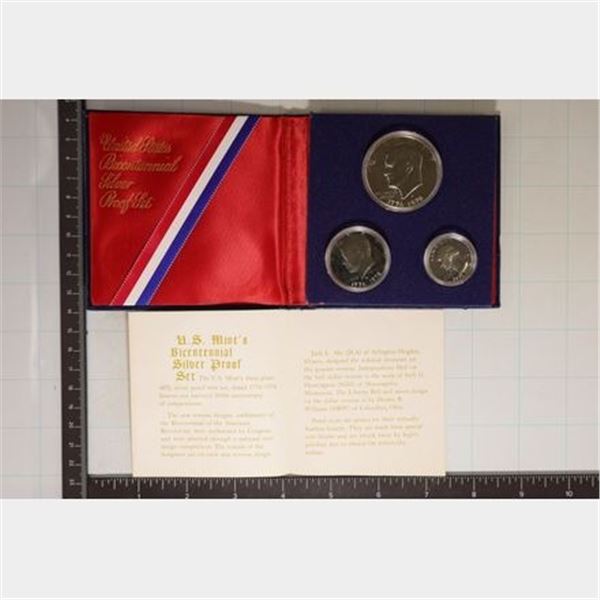 1976-S US SILVER 3 COIN BICENTENNIAL SET PF