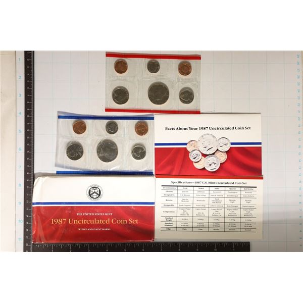 1987 US MINT SET (UNC) P/D (WITH ENVELOPE) AND
