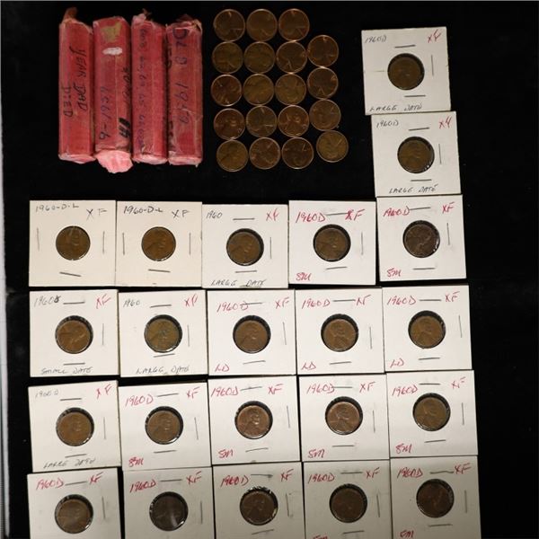 241 LINCOLN CENTS: 1959-1973. SOME AU TO UNC.