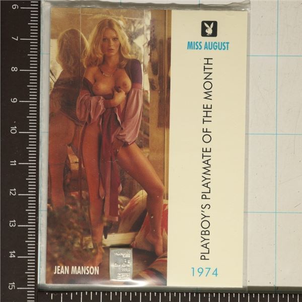 1974 PAYMATE OF THE MONTH CARD WITH 1 GRAM