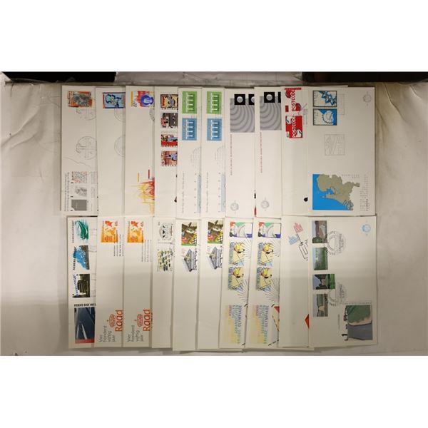 20 NEDERLANDS FDC CARDS WITH CANCELLED STAMPS
