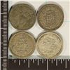 Image 1 : 1938, 1941 & 2-1944 NETHERLANDS SILVER 25 CENTS