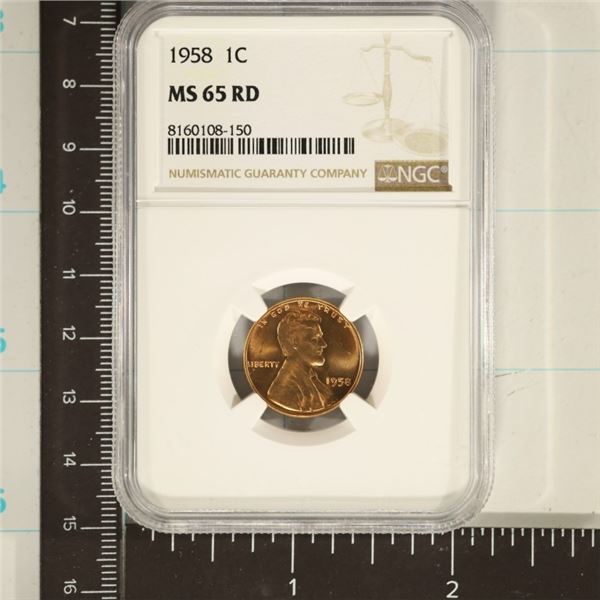 1958 LINCOLN WHEAT CENT NGC MS65RD