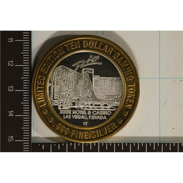 CASINO $10 SILVER TOKEN (UNC) RIO HOTEL & CASINO