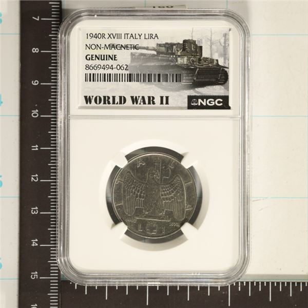 1904-R XVIII ITALY LIRA NGC NON MAGNETIC GENUINE