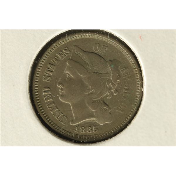 1865 US THREE CENT "NICKEL"