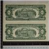 Image 2 : 2-CRISP US $2 BILLS WITH CONSECUTIVE SERIAL #'S