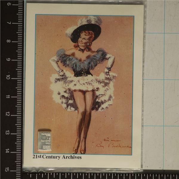 RAY PROHASKA ARTIST PINUP CARD WITH 1 GRAM