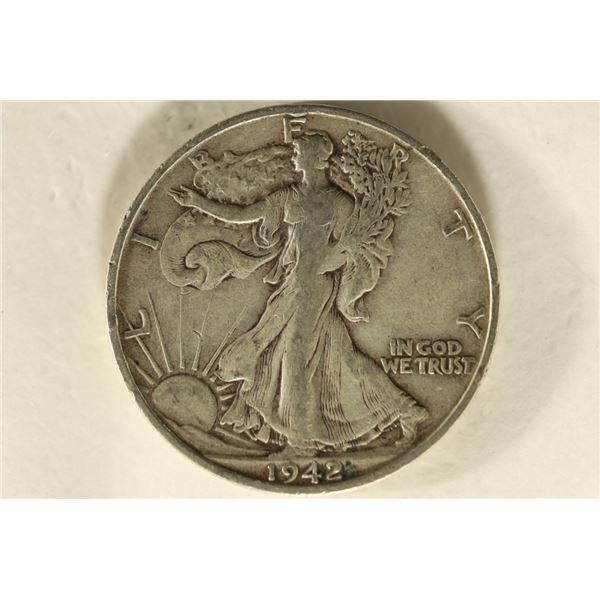 1942-S SILVER WALKING LIBERTY HALF DOLLAR