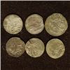 Image 2 : 6 SILVER DIME SIZED OTTOMAN EMPIRE PARA COINS: