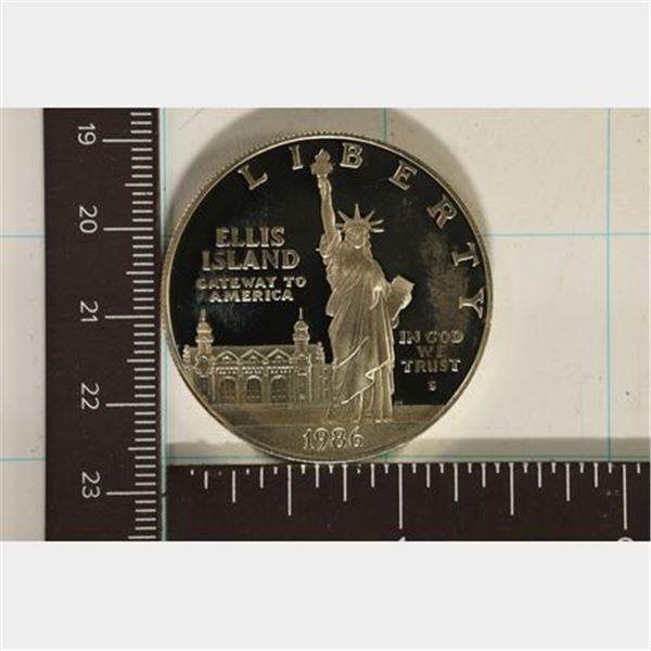 1986-S US SILVER PROOF "LIBERTY" DOLLAR IN HARD