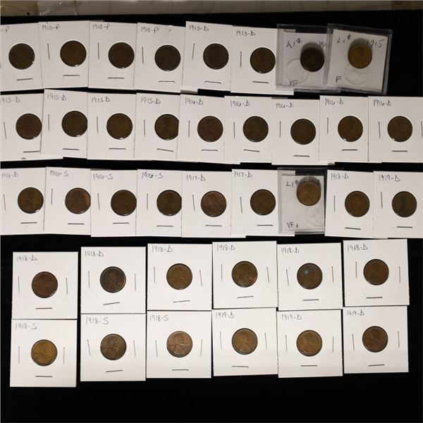 LINCOLN WHEAT CENTS:  1910-1919.  P/D/S MINT