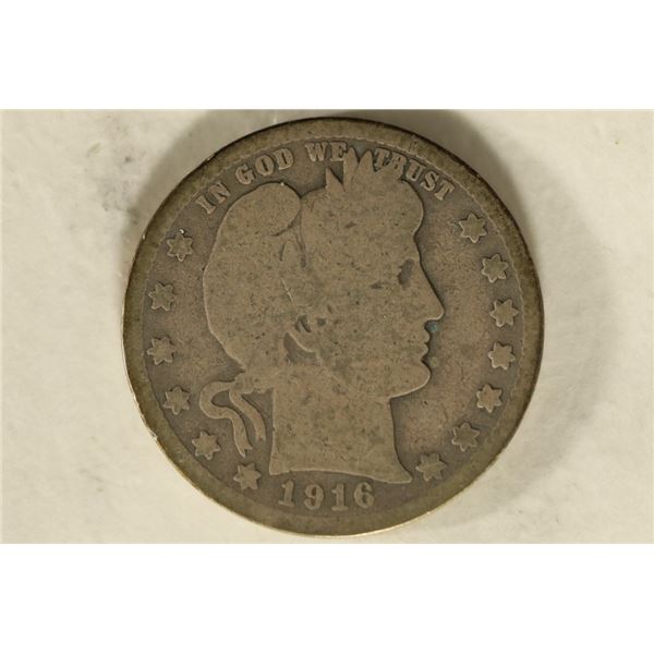1916 SILVER BARBER QUARTER