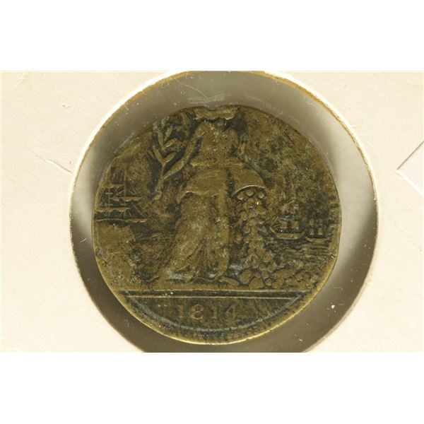 1814 GREAT BRITAIN TREATY OF PARIS TOKEN. "THEY
