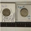 Image 1 : 2 KEY DATE 1916-D FULL DATE BUFFALO NICKELS