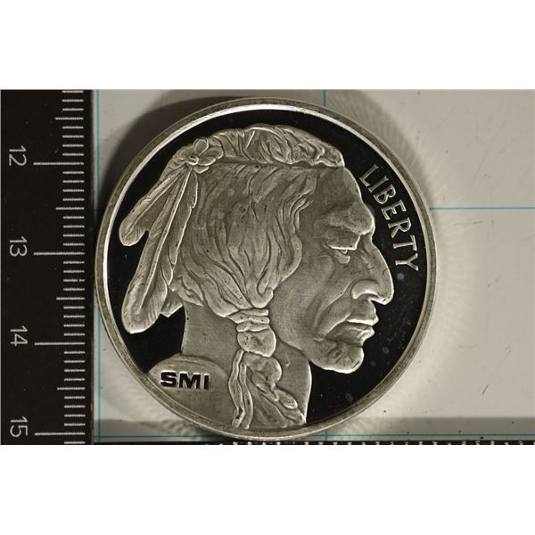 1 TROY OZ .999 FINE SILVER PROOF INDIAN/BUFFALO